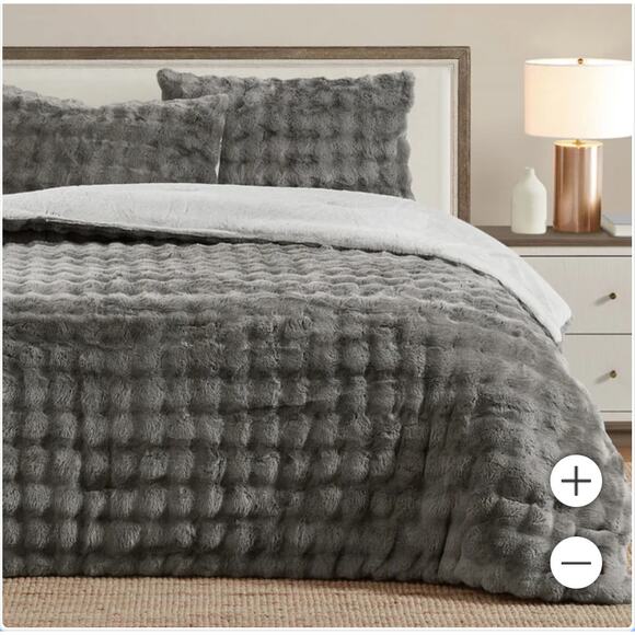 FRYE 3-piece Faux Fur Comforter Set - Picture 2 of 7